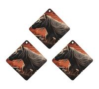 3-Pack Car Air Freshener Cards Double Sided Hanging Romantic Mustang Air Freshener Scented Cards for Car, Room, Bathroom | Long-Lasting Fragrance, Black-style