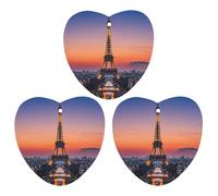 3-Pack Car Air Freshener Cards Double Sided Hanging Romantic Paris Eiffel Air Freshener Scented Cards for Car, Room, Bathroom | Long-Lasting Fragrance, Black-style