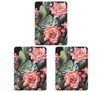 3-Pack Car Air Freshener Cards Double Sided Hanging Roses Flowers And Cactus Air Freshener Scented Cards for Car, Room, Bathroom | Long-Lasting Fragrance, White-style