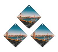 3-Pack Car Air Freshener Cards Double Sided Hanging San Francisco Air Freshener Scented Cards for Car, Room, Bathroom | Long-Lasting Fragrance, Black-style
