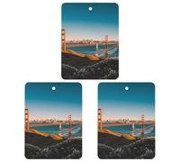 3-Pack Car Air Freshener Cards Double Sided Hanging San Francisco Air Freshener Scented Cards for Car, Room, Bathroom | Long-Lasting Fragrance, Black-style