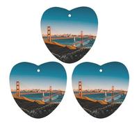 3-Pack Car Air Freshener Cards Double Sided Hanging San Francisco Air Freshener Scented Cards for Car, Room, Bathroom | Long-Lasting Fragrance, Black-style