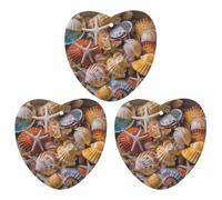 3-Pack Car Air Freshener Cards Double Sided Hanging Sea Shell Treasures Air Freshener Scented Cards for Car, Room, Bathroom | Long-Lasting Fragrance, White-style