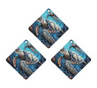 3-Pack Car Air Freshener Cards Double Sided Hanging Sea Turtle Boho Style Air Freshener Scented Cards for Car, Room, Bathroom | Long-Lasting Fragrance, Black-style