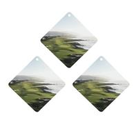 3-Pack Car Air Freshener Cards Double Sided Hanging Seaside Golf Course Air Freshener Scented Cards for Car, Room, Bathroom | Long-Lasting Fragrance, Gray-style