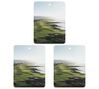 3-Pack Car Air Freshener Cards Double Sided Hanging Seaside Golf Course Air Freshener Scented Cards for Car, Room, Bathroom | Long-Lasting Fragrance, White-style