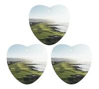 3-Pack Car Air Freshener Cards Double Sided Hanging Seaside Golf Course Air Freshener Scented Cards for Car, Room, Bathroom | Long-Lasting Fragrance, Gray-style