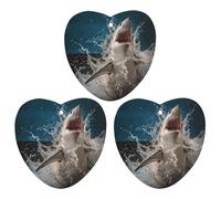 3-Pack Car Air Freshener Cards Double Sided Hanging Shark Attack Fish Air Freshener Scented Cards for Car, Room, Bathroom | Long-Lasting Fragrance, White-style