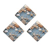 3-Pack Car Air Freshener Cards Double Sided Hanging Shell Starfish Pattern Air Freshener Scented Cards for Car, Room, Bathroom | Long-Lasting Fragrance, Gray-style