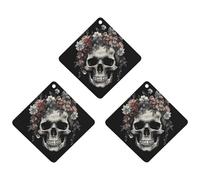 3-Pack Car Air Freshener Cards Double Sided Hanging Skull in Darkness Air Freshener Scented Cards for Car, Room, Bathroom | Long-Lasting Fragrance, Gray-style