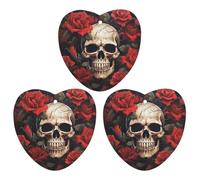 3-Pack Car Air Freshener Cards Double Sided Hanging Skull Rose-Red Air Freshener Scented Cards for Car, Room, Bathroom | Long-Lasting Fragrance, Black-style