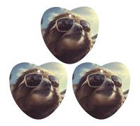 3-Pack Car Air Freshener Cards Double Sided Hanging Sloth with Sunglasses Air Freshener Scented Cards for Car, Room, Bathroom | Long-Lasting Fragrance, Gray-style