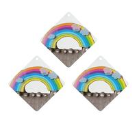3-Pack Car Air Freshener Cards Double Sided Hanging Small Rainbow Air Freshener Scented Cards for Car, Room, Bathroom | Long-Lasting Fragrance, White-style