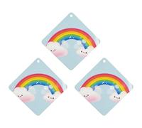 3-Pack Car Air Freshener Cards Double Sided Hanging Small Rainbow Air Freshener Scented Cards for Car, Room, Bathroom | Long-Lasting Fragrance, White-style