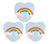 3-Pack Car Air Freshener Cards Double Sided Hanging Small Rainbow Air Freshener Scented Cards for Car, Room, Bathroom | Long-Lasting Fragrance, Black-style