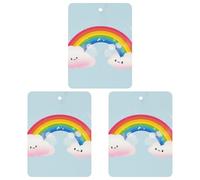 3-Pack Car Air Freshener Cards Double Sided Hanging Small Rainbow Air Freshener Scented Cards for Car, Room, Bathroom | Long-Lasting Fragrance, White-style