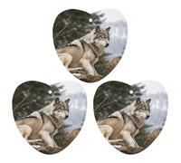 3-Pack Car Air Freshener Cards Double Sided Hanging Snow Mountain Wild Wolf Air Freshener Scented Cards for Car, Room, Bathroom | Long-Lasting Fragrance, Gray-style