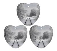 3-Pack Car Air Freshener Cards Double Sided Hanging Snowy Train Tracks Air Freshener Scented Cards for Car, Room, Bathroom | Long-Lasting Fragrance, Gray-style