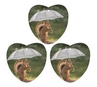 3-Pack Car Air Freshener Cards Double Sided Hanging Squirrel Hold A Umbrellas Air Freshener Scented Cards for Car, Room, Bathroom | Long-Lasting Fragrance, White-style