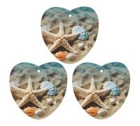 3-Pack Car Air Freshener Cards Double Sided Hanging Starfish Coral And Seashell Air Freshener Scented Cards for Car, Room, Bathroom | Long-Lasting Fragrance, Black-style