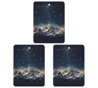 3-Pack Car Air Freshener Cards Double Sided Hanging Starry Night The Mountains Air Freshener Scented Cards for Car, Room, Bathroom | Long-Lasting Fragrance, Gray-style