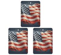 3-Pack Car Air Freshener Cards Double Sided Hanging Stars And Stripes Air Freshener Scented Cards for Car, Room, Bathroom | Long-Lasting Fragrance, White-style