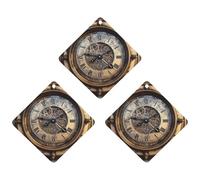 3-Pack Car Air Freshener Cards Double Sided Hanging Steampunk Clock Air Freshener Scented Cards for Car, Room, Bathroom | Long-Lasting Fragrance, Black-style