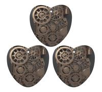 3-Pack Car Air Freshener Cards Double Sided Hanging Steampunk Mechanical Gears Air Freshener Scented Cards for Car, Room, Bathroom | Long-Lasting Fragrance, Black-style