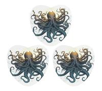 3-Pack Car Air Freshener Cards Double Sided Hanging Sun Ocean Octopus Air Freshener Scented Cards for Car, Room, Bathroom | Long-Lasting Fragrance, Black-style