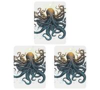 3-Pack Car Air Freshener Cards Double Sided Hanging Sun Ocean Octopus Air Freshener Scented Cards for Car, Room, Bathroom | Long-Lasting Fragrance, Gray-style