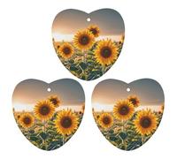 3-Pack Car Air Freshener Cards Double Sided Hanging Sunflowers in The Weeds Air Freshener Scented Cards for Car, Room, Bathroom | Long-Lasting Fragrance, White-style