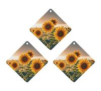 3-Pack Car Air Freshener Cards Double Sided Hanging Sunflowers in The Weeds Air Freshener Scented Cards for Car, Room, Bathroom | Long-Lasting Fragrance, Black-style