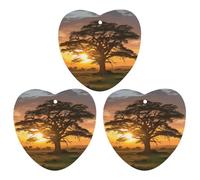 3-Pack Car Air Freshener Cards Double Sided Hanging Sunrise on Big Tree Air Freshener Scented Cards for Car, Room, Bathroom | Long-Lasting Fragrance, Gray-style