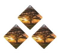 3-Pack Car Air Freshener Cards Double Sided Hanging Sunrise on Big Tree Air Freshener Scented Cards for Car, Room, Bathroom | Long-Lasting Fragrance, White-style