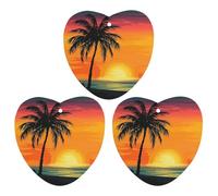 3-Pack Car Air Freshener Cards Double Sided Hanging Sunset Palm Tree Air Freshener Scented Cards for Car, Room, Bathroom | Long-Lasting Fragrance, Black-style
