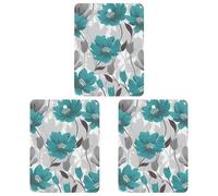3-Pack Car Air Freshener Cards Double Sided Hanging Teal Grey And White Floral Air Freshener Scented Cards for Car, Room, Bathroom | Long-Lasting Fragrance, White-style