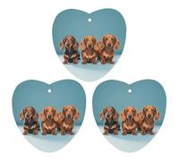 3-Pack Car Air Freshener Cards Double Sided Hanging Three Dachshunds Air Freshener Scented Cards for Car, Room, Bathroom | Long-Lasting Fragrance, White-style
