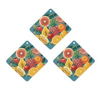 3-Pack Car Air Freshener Cards Double Sided Hanging Tropical Fruit Paradise Air Freshener Scented Cards for Car, Room, Bathroom | Long-Lasting Fragrance, Gray-style