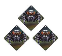 3-Pack Car Air Freshener Cards Double Sided Hanging Tropical Rainforest Spiders Air Freshener Scented Cards for Car, Room, Bathroom | Long-Lasting Fragrance, Gray-style
