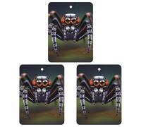 3-Pack Car Air Freshener Cards Double Sided Hanging Tropical Rainforest Spiders Air Freshener Scented Cards for Car, Room, Bathroom | Long-Lasting Fragrance, White-style