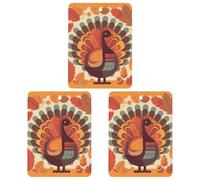 3-Pack Car Air Freshener Cards Double Sided Hanging Turkey in Front of Leaves Air Freshener Scented Cards for Car, Room, Bathroom | Long-Lasting Fragrance, Black-style