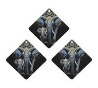 3-Pack Car Air Freshener Cards Double Sided Hanging Two Elephants On Black Background Air Freshener Scented Cards for Car, Room, Bathroom | Long-Lasting Fragrance, Gray-style