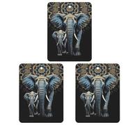 3-Pack Car Air Freshener Cards Double Sided Hanging Two Elephants On Black Background Air Freshener Scented Cards for Car, Room, Bathroom | Long-Lasting Fragrance, Black-style