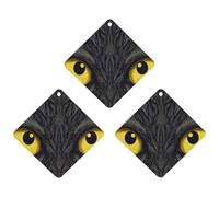 3-Pack Car Air Freshener Cards Double Sided Hanging Two Yellow Eyes Air Freshener Scented Cards for Car, Room, Bathroom | Long-Lasting Fragrance, Black-style