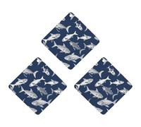 3-Pack Car Air Freshener Cards Double Sided Hanging Various Sea Fish Pattern Air Freshener Scented Cards for Car, Room, Bathroom | Long-Lasting Fragrance, Black-style