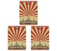 3-Pack Car Air Freshener Cards Double Sided Hanging Vintage Circus Background Air Freshener Scented Cards for Car, Room, Bathroom | Long-Lasting Fragrance, Black-style