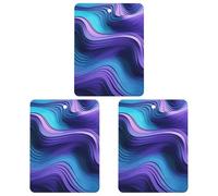 3-Pack Car Air Freshener Cards Double Sided Hanging Wavy Purple Air Freshener Scented Cards for Car, Room, Bathroom | Long-Lasting Fragrance, Gray-style