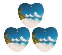 3-Pack Car Air Freshener Cards Double Sided Hanging White Beach Tropical Sea Air Freshener Scented Cards for Car, Room, Bathroom | Long-Lasting Fragrance, Black-style