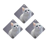 3-Pack Car Air Freshener Cards Double Sided Hanging White Cute Cat Air Freshener Scented Cards for Car, Room, Bathroom | Long-Lasting Fragrance, White-style