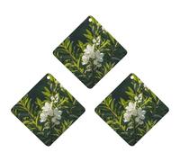 3-Pack Car Air Freshener Cards Double Sided Hanging White Natural Greenery Twig Air Freshener Scented Cards for Car, Room, Bathroom | Long-Lasting Fragrance, White-style